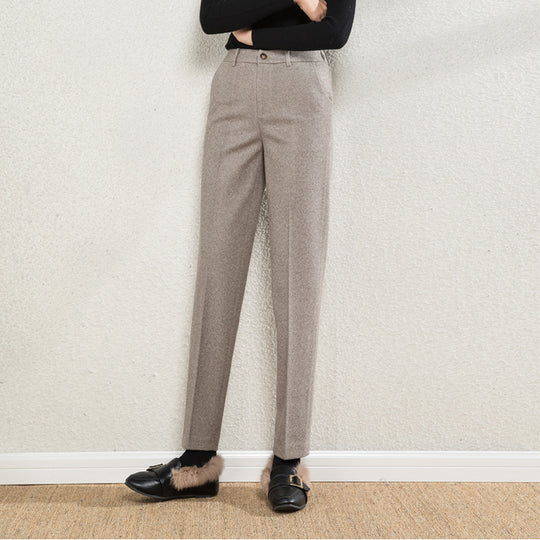 Damen elegante Stoffhose mit Karomuster