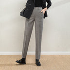 Damen elegante Stoffhose mit Karomuster