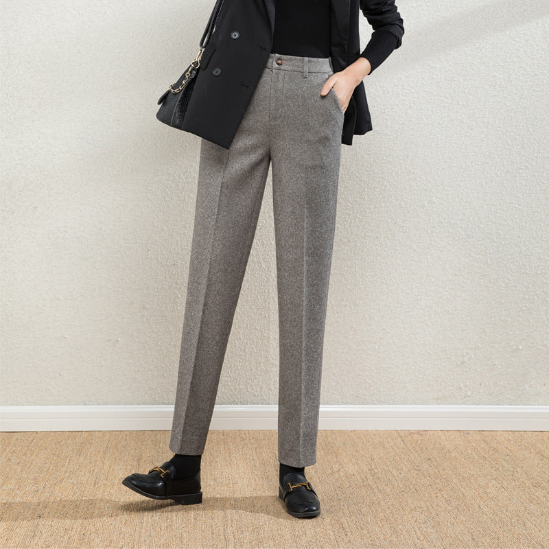Damen elegante Stoffhose mit Karomuster