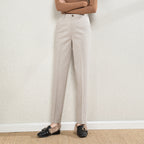 Damen elegante Stoffhose mit Karomuster
