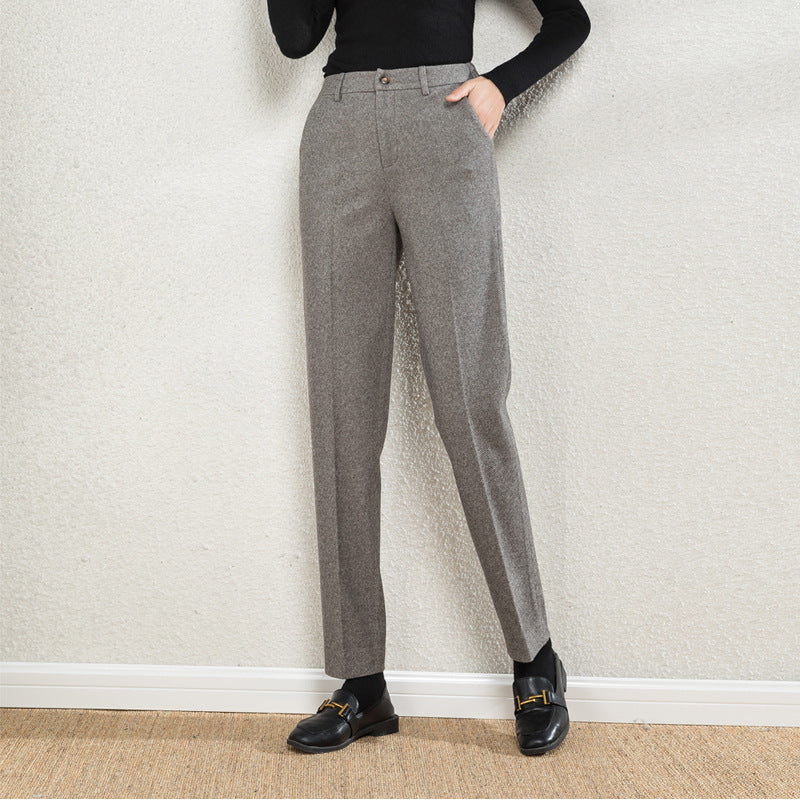 Damen elegante Stoffhose mit Karomuster