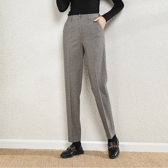 Damen elegante Stoffhose mit Karomuster