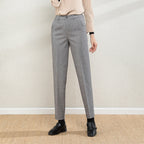 Damen elegante Stoffhose mit Karomuster
