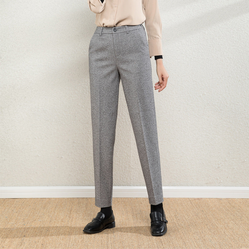 Damen elegante Stoffhose mit Karomuster