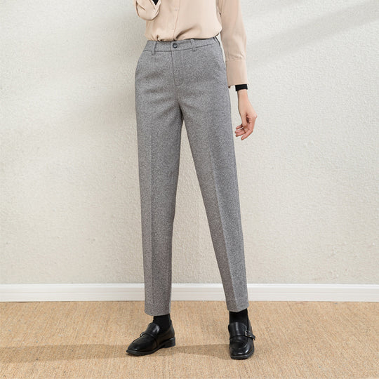 Damen elegante Stoffhose mit Karomuster