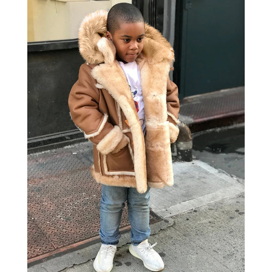 Damen Lammfelljacke mit abnehmbarem Kunstfellkragen und hohem Komfort R&B