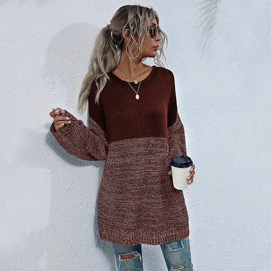 Damen Oversized Strickpullover mit modernem Farbverlauf R&B