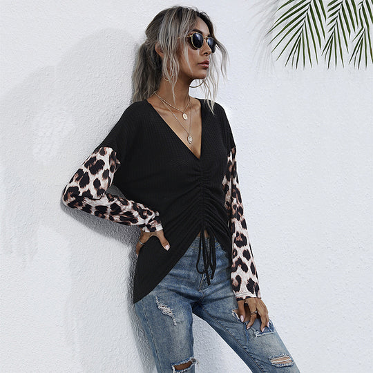 Damen Oberteil mit Rüschendetails und schickem Animal-Print R&B