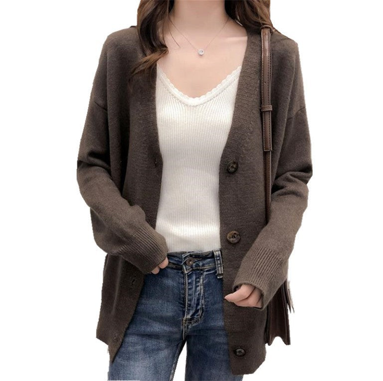 Damen Strickjacke mit knöpfbarem Design R&B