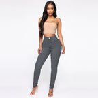 Damen Hoch geschnittene Skinny Jeans mit formenden Nähten R&B