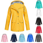 Damen nan wasserdichter Parka mit Kapuze, Kordelzug und aufgesetzten Taschen R&B