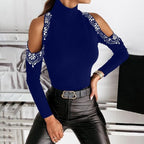Damen Elegantes Oberteil mit freiem Schulterdesign und Spitzendetails R&B