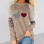Damen Raglan-Shirt mit Herz-Design und Leo-Detail R&B