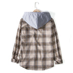 Herren Karohemdjacke mit integrierter Kapuze und bequemer Passform