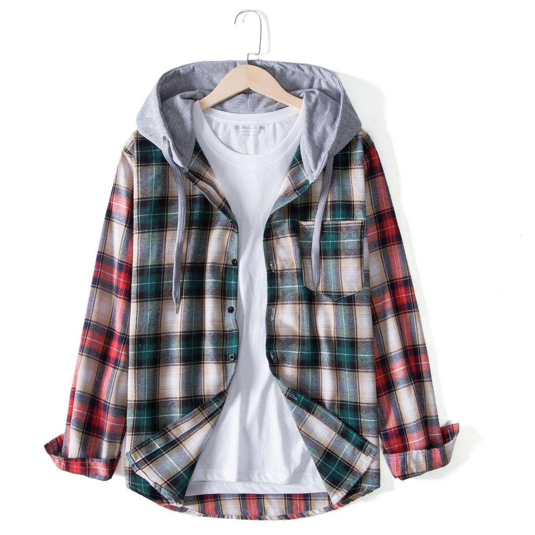 Damen Flanellhemdjacke mit Kapuze und Karomuster R&B