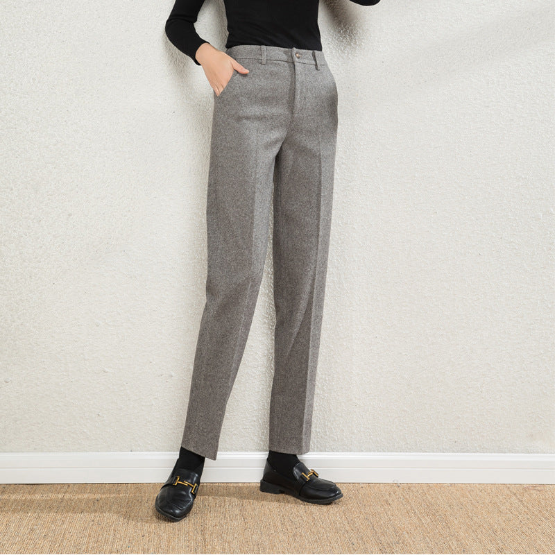 Damen elegante Stoffhose mit Karomuster