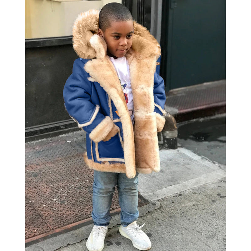 Damen oversized Winterjacke mit weichem Kunstfell R&B