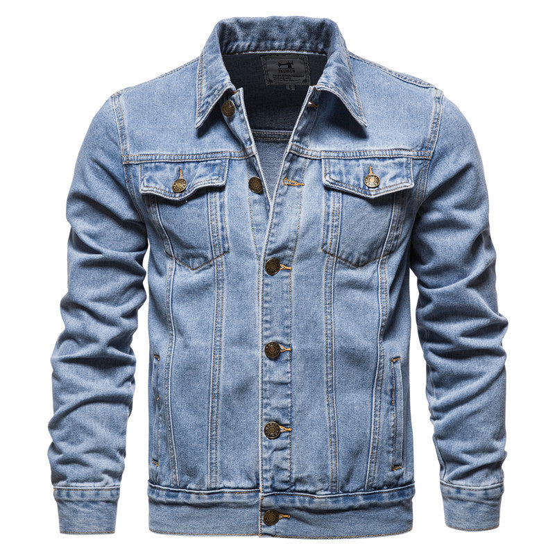 Herren Jeansjacke mit klassischen Details und robustem Design R&B