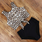 Damen Sportliches Bikini-Set mit modischem Crop-Top und hochtailliertem Slip R&B