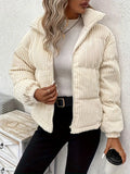 R&B | Gerippte Pufferjacke mit Reißverschluss