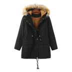 Damen warm gefütterte Parka-Jacke