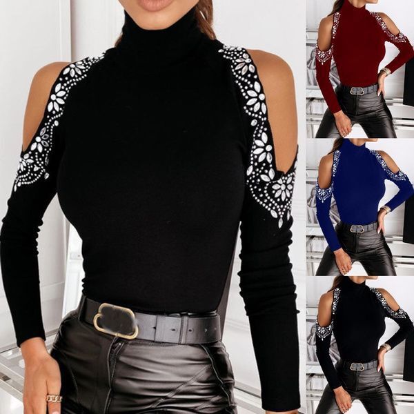 Damen Elegantes Oberteil mit freiem Schulterdesign und Spitzendetails R&B
