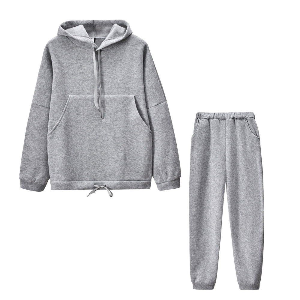 Damen Lässiger Kapuzenanzug mit bequemen Taschen und regulierbarem Bund R&B