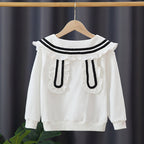 Mädchen Kapuzenpullover mit maritimem Kragen R&B