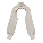 Damen Strickoberteil mit innovativem Schnitt und hohem Kragen R&B