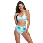 Damen Bikini-Set mit hohem Bund und modischem Wickeldesign