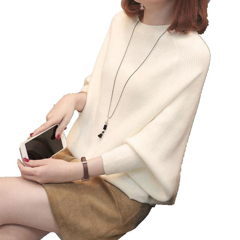 Damen Gemütlicher Strickpullover mit lässigem Schnitt und weiten Ärmeln R&B