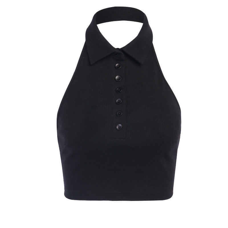 Damen Bateau-Ausschnitt Top mit Knopfdetails R&B