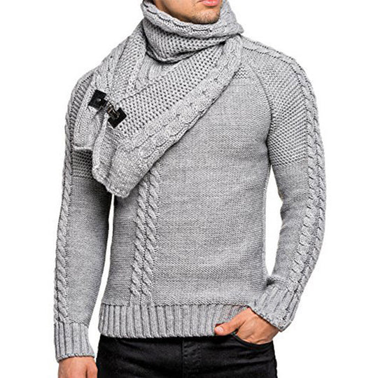 Herren Strickpullover mit schickem Schal R&B