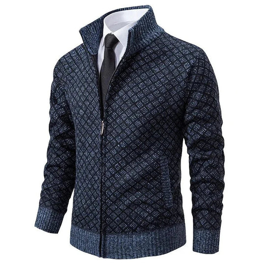 R&B | Herren Frühlingsjacke mit Reißverschluss und Geometrischem Muster