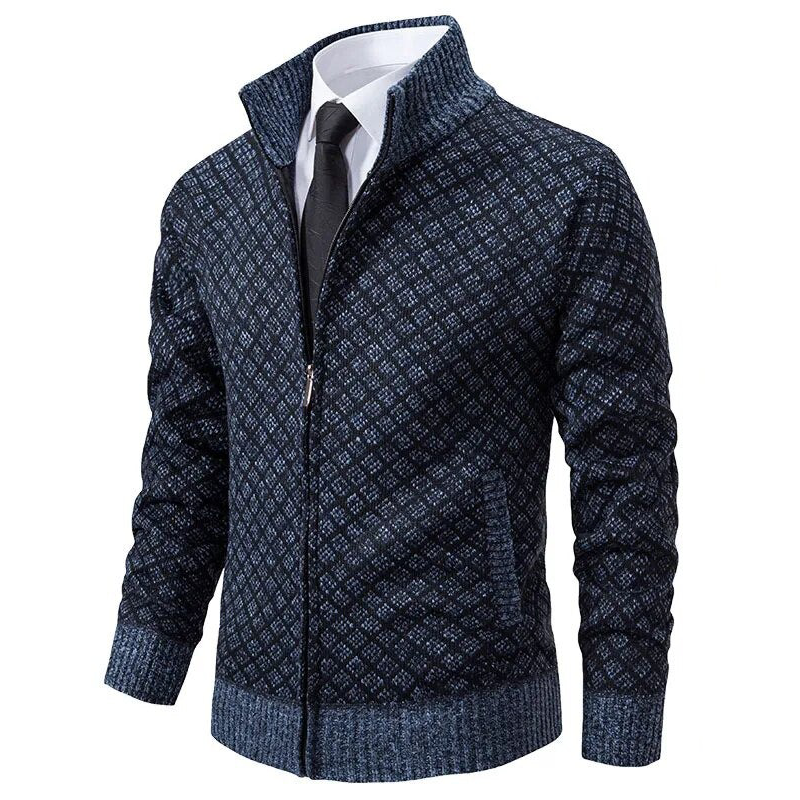 R&B | Jacquard Strickjacke für Herren