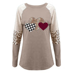 Damen Raglan-Shirt mit Herz-Design und Leo-Detail R&B