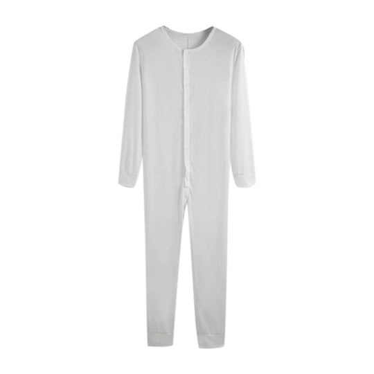 Unisex nan Einteiliger Langarm-Schlafanzug mit durchgehender Knopfleiste und elastischen Bündchen R&B