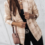 Damen Modischer Bouclé-Blazer mit doppelter Knopfleiste und strukturiertem GewR&Be R&B