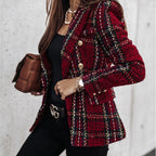 Damen Modischer Bouclé-Blazer mit doppelter Knopfleiste und strukturiertem GewR&Be R&B
