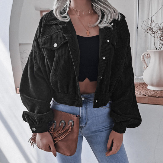 R&B | Trendige Kurze Jacke Aus Cord für Frauen