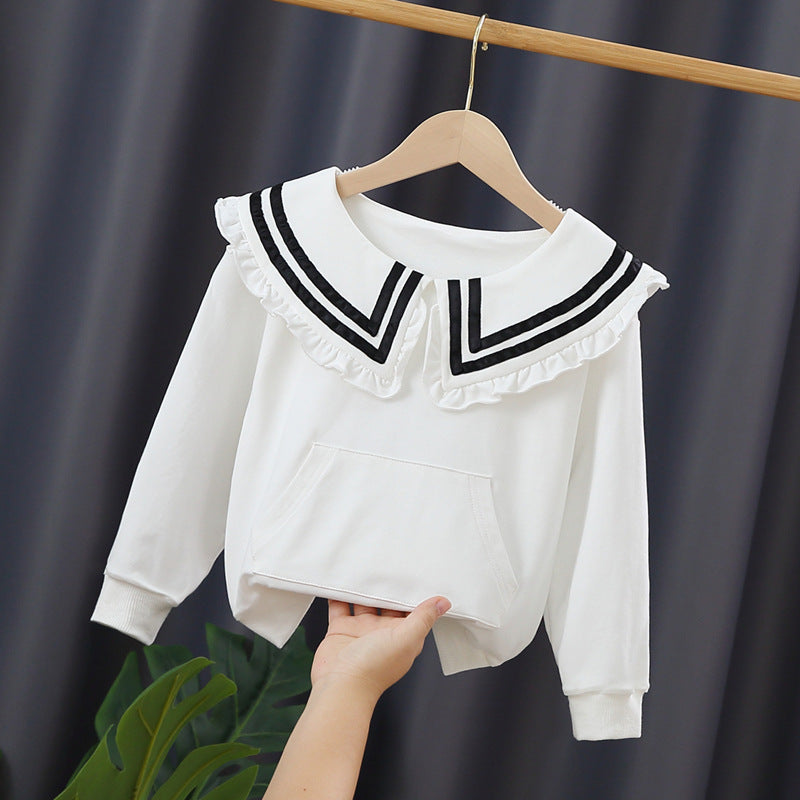 Mädchen Kapuzenpullover mit maritimem Kragen R&B