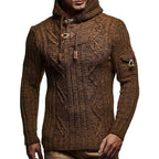 Herren Strickpullover mit Kapuze und hochwertiger Struktur