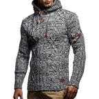 Herren Strickpullover mit Kapuze und hochwertiger Struktur