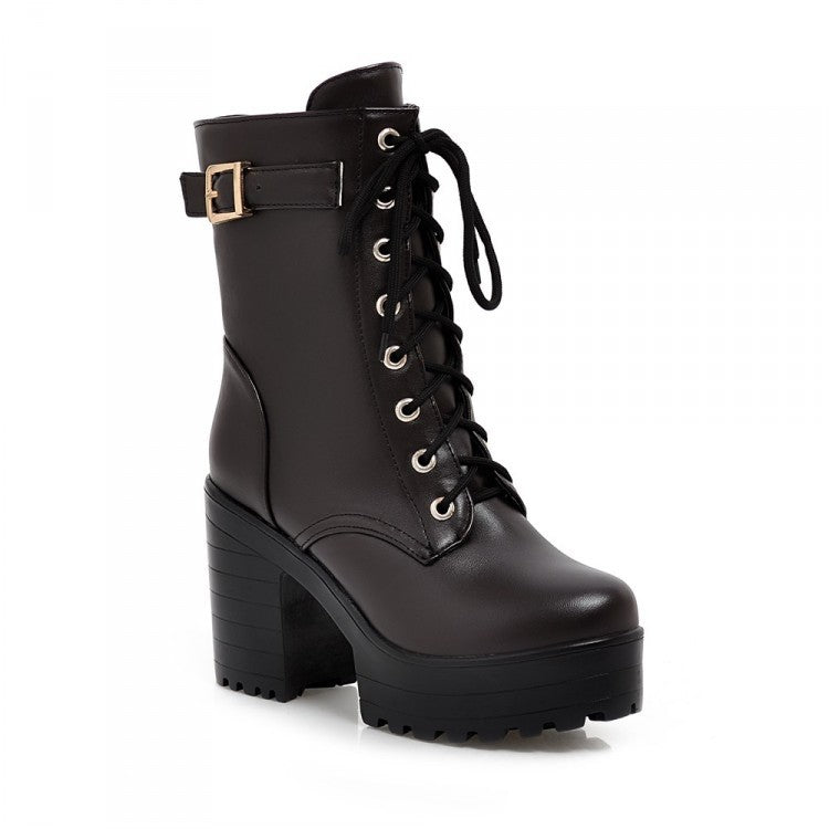 R&B | Stiefel mit Schnürung und Schnalle