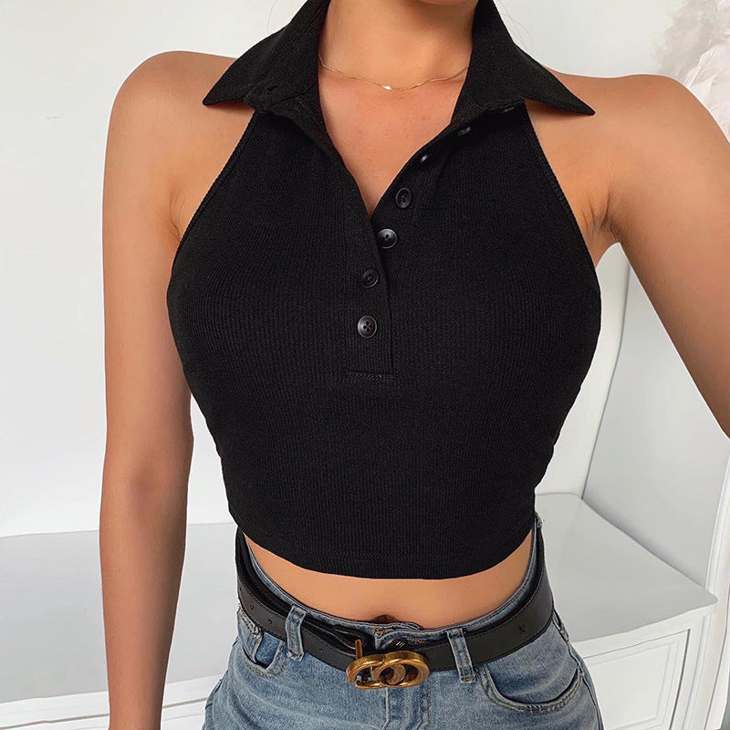 Damen Bateau-Ausschnitt Top mit Knopfdetails R&B
