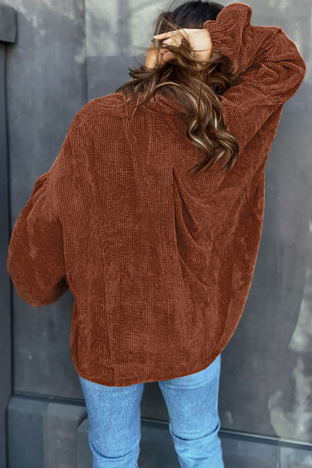R&B | Lockere Hemd Aus Cord Polyester Stilvoll und Bequem
