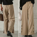 Damen Weite Hosen mit Knopfdetails R&B