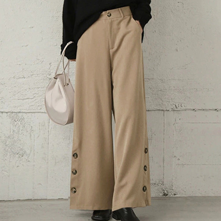 Damen Weite Hosen mit Knopfdetails R&B