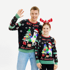 R&B | Get Lit Llama Weihnachten Weihnachts-Pullover Herren