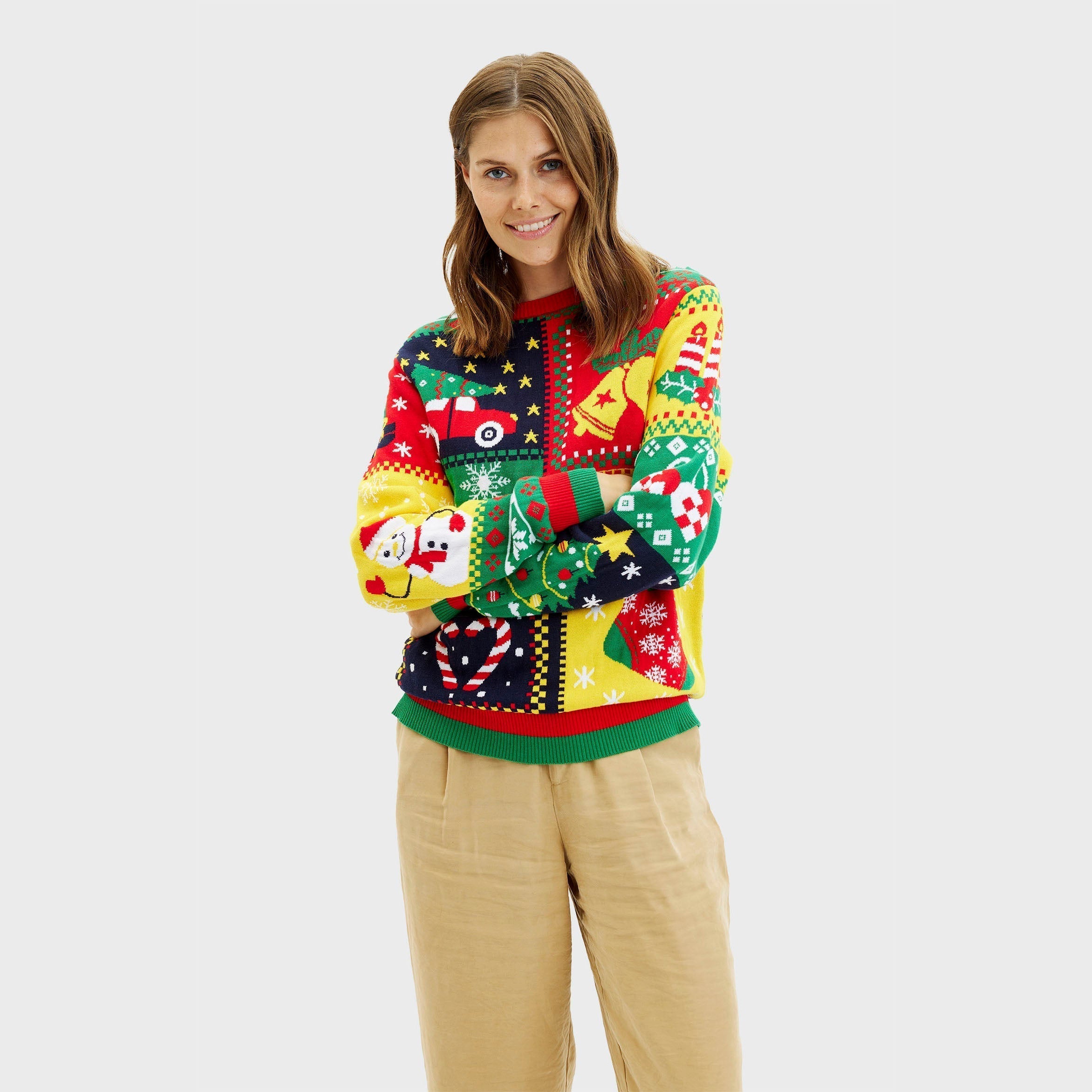 R&B | Der Patchwork Weihnachtspullover Frauen